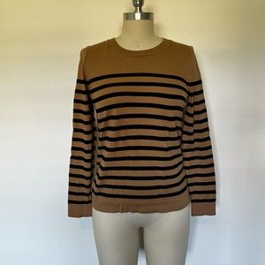 J Crew striped crew neck teddie sweater